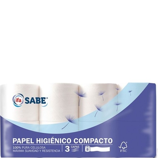 Papel Higienico 8 Rollos IFA 3 Capas Compacto | Cash Borosa