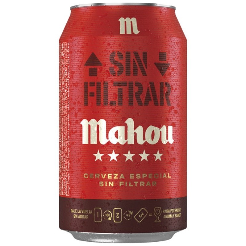 Cerveza Lata MAHOU 5 Estrellas Sin Filtrar 33 CL | CERVEZA LATA | Cash ...