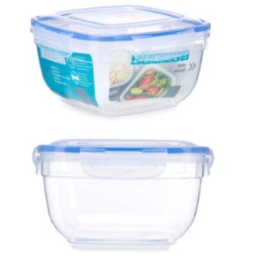 Set Fiambrera Cuadrada Tapa  1350 ML x 3 Und | Cash Borosa