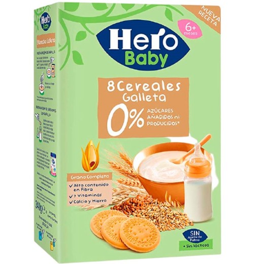 Papilla HERO 8 Cereales 0% AZUCARES 340GR | Cash Borosa