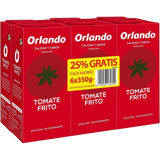 Tomate Frito ORLANDO  Brick 350gr  Pack 6 | Cash Borosa