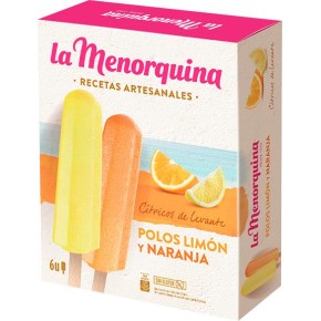 Helado Palo Menorquina naranja limon Pack 6 und