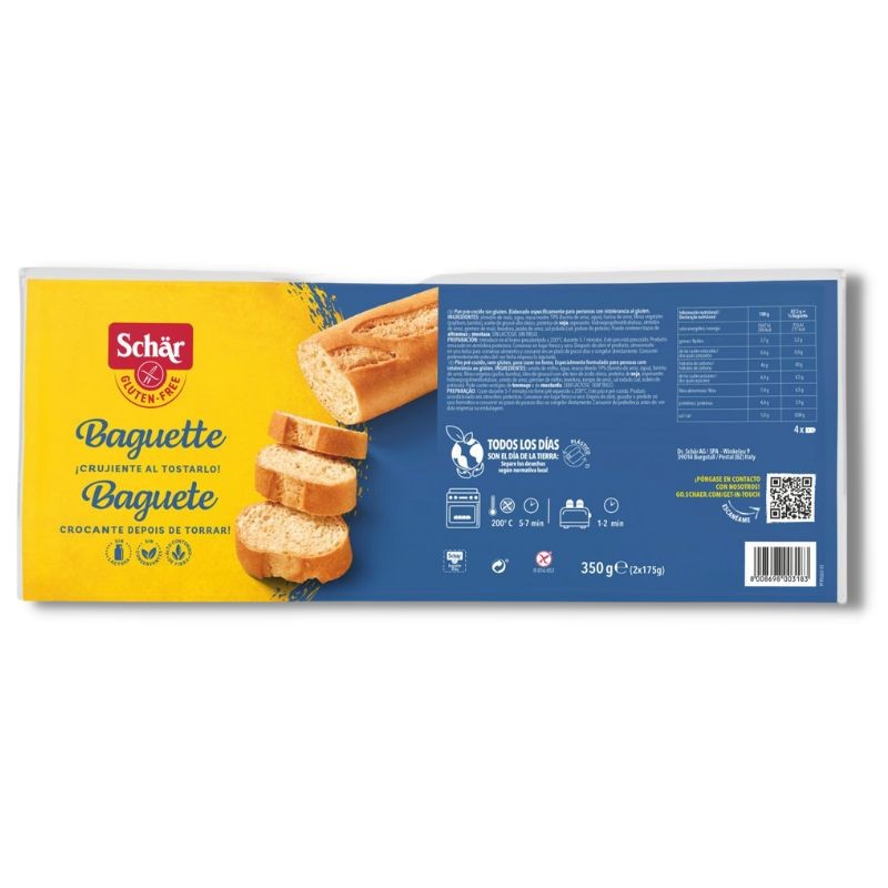 Pan Baguette Sin Gluten SCHAR 350 GR | Cash Borosa