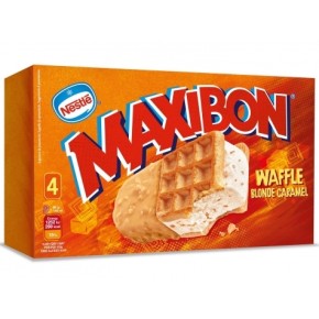 Helado Sanwich MAXIBON Waffle Pack 4 UND