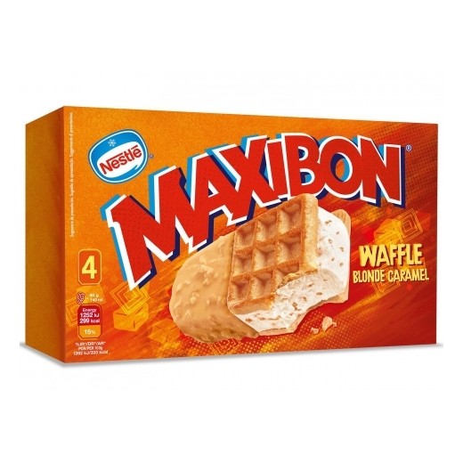 Helado Sanwich MAXIBON Waffle Pack 4 UND | Cash Borosa