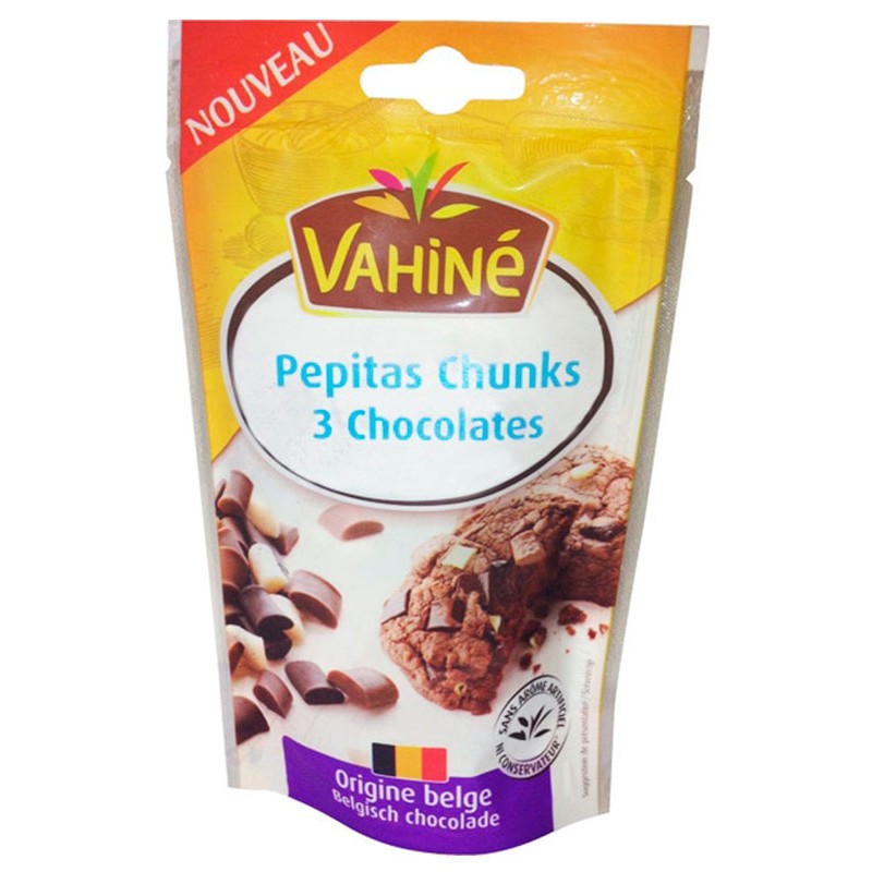 VAHINE Pepitas Chunks 3 chocolates 100 GR | Cash Borosa
