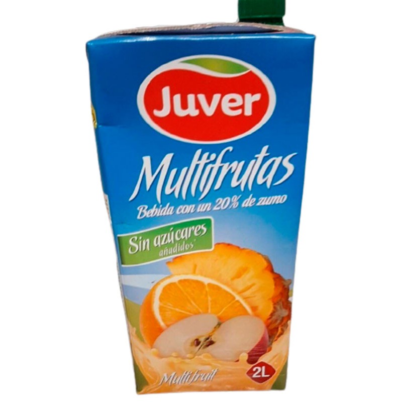 Zumo de Multifrutas Sin Azucares JUVER 2 L | Cash Borosa