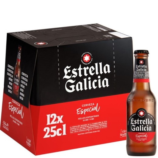 Cerveza Botellin ESTRELLA DE GALICIA Pack 12 X 25 CL | Cash Borosa
