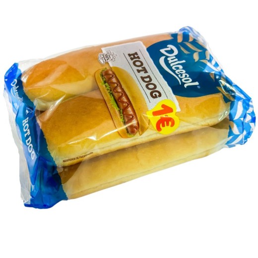 Pan de Perrito DULCESOL Hot Dog 4 UND 1€ | Cash Borosa
