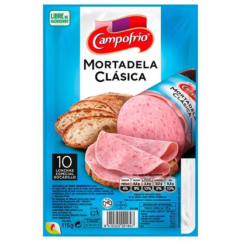 Mortadela Clasica CAMPOFRIO 95 Gr 1 €  95 GR | Cash Borosa