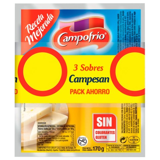 Salchichas con Queso Campesan CAMPOFRIO 2.5 €  3 UND  510 GR | Cash Borosa