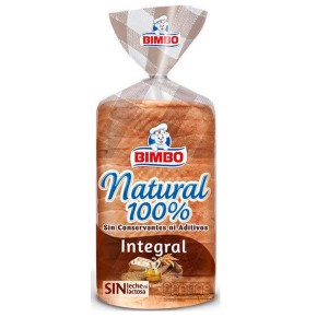 Pan de Molde Integral BIMBO Natural 100% 450 GR