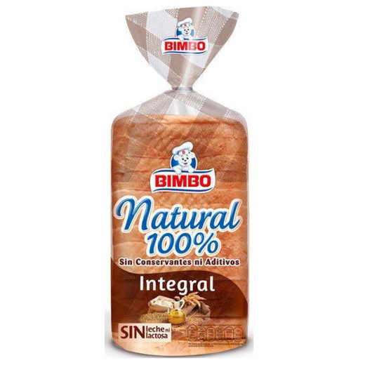 Pan de Molde Integral BIMBO Natural 100% 450 GR | Cash Borosa