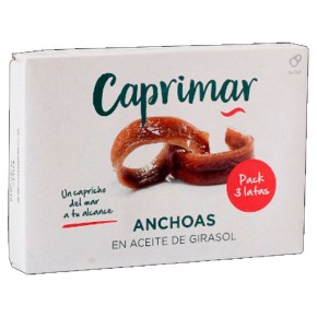 Anchoa en Aceite de Girasol CAPRIMAR PACK 3 X 40 GR