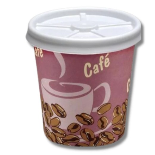 Vaso Carton Cafe + Tapa 120 Cc  4Oz Pack de 12 BEST | Cash Borosa