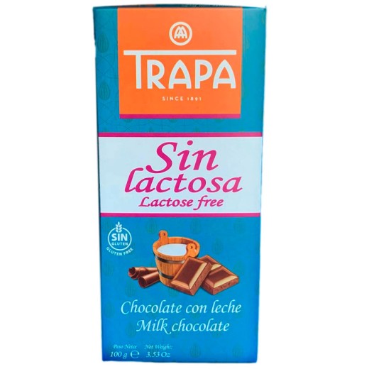 Chocolate con Leche Sin Lactosa TRAPA 90 GR | Cash Borosa