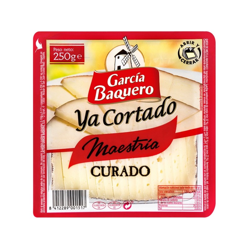 Queso Curado GARCIA BAQUERO Ya Cortado 225GR | Cash Borosa