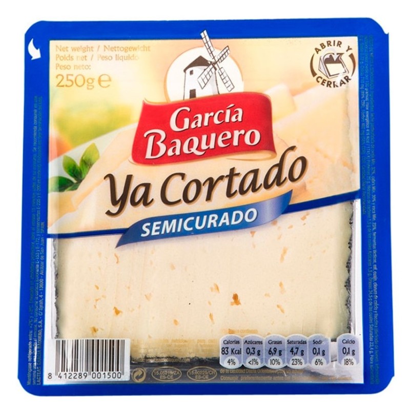 Queso Semicurado GARCIA BAQUERO Ya Cortado 225 GR | Cash Borosa