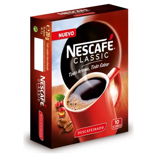 Cafe Soluble Descafeinado NESCAFE 10 Sobres | Cash Borosa