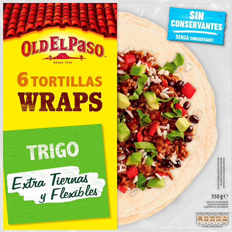 Tortilla Trigo Wrap OLD DEL PASO 6 UND 350 GR | Cash Borosa