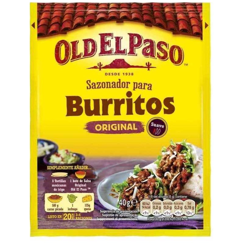 Sazonador Burritos OLD DEL PASO 40 GR | Cash Borosa