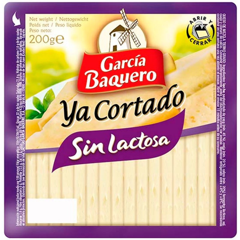 Queso GARCIA BAQUERO Sin Lactosa Ya Cortado 200 GR | Cash Borosa