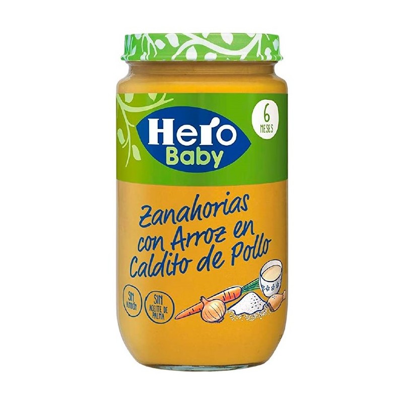 Tarrito Zanahoria con Arroz en Caldito De Pollo HERO 235 GR | Cash Borosa