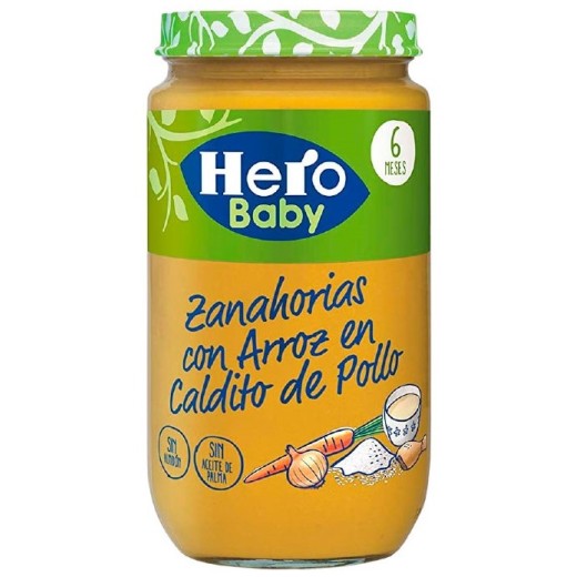Tarrito Zanahoria con Arroz en Caldito De Pollo HERO 235 GR | Cash Borosa