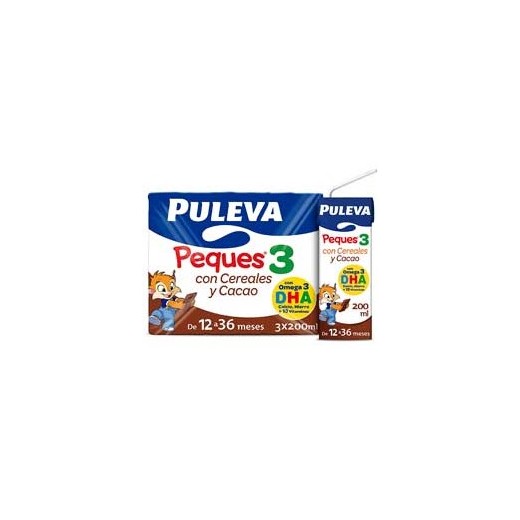 Leche de Crecimiento PULEVA  Pack-3 Peques Cereales/Cacao | Cash Borosa