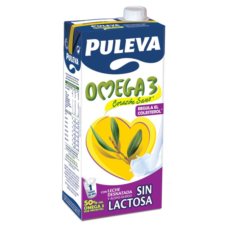 Leche Desnatada Omega 3 Sin Lactosa PULEVA  1 L | Cash Borosa