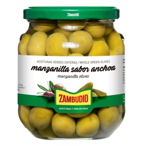 Aceitunas Manzanilla Sabor Anchoa ZAMBUDIO  450 Gr
