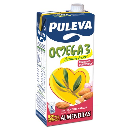 Leche Desnatada Omega 3 con Almendras PULEVA 1 L | Cash Borosa