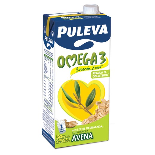 Leche Desnatada Omega 3 con Avena PULEVA 1 L | Cash Borosa