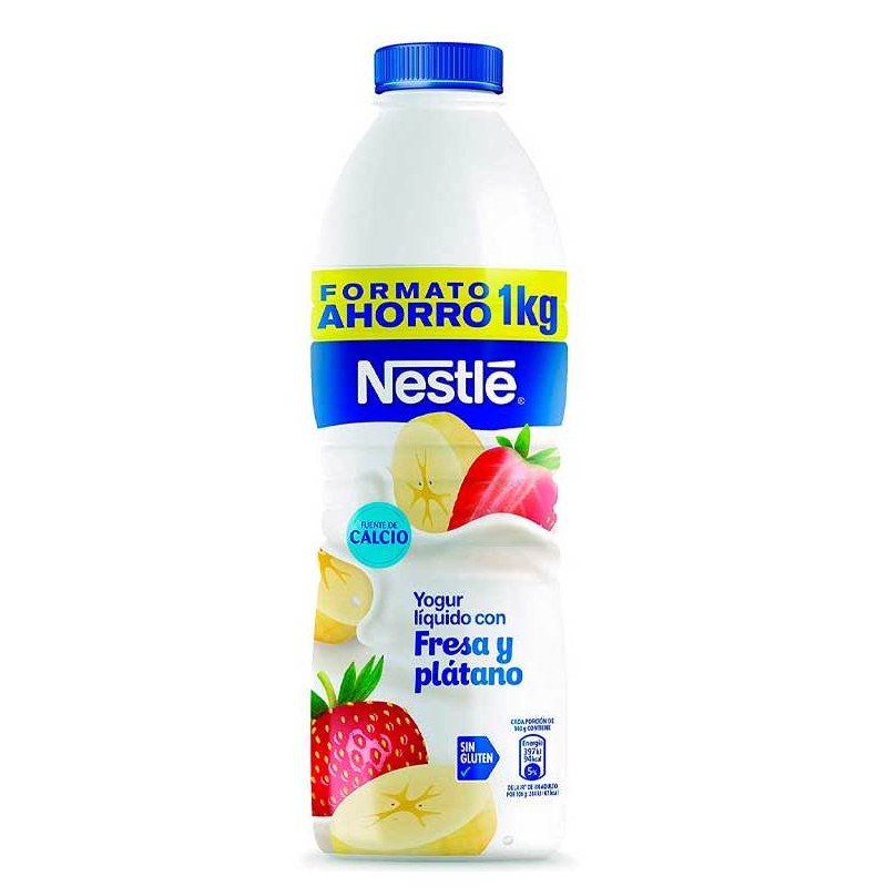 Yogur Liquido Sabor Fresa Platano NESTLE 750 GR | Cash Borosa