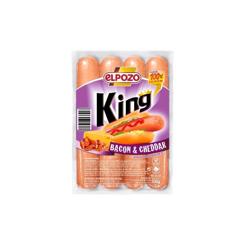 Salchichas King  ELPOZO Bacon Y Cheddar 330 GR | Cash Borosa