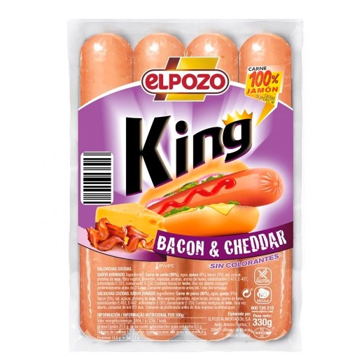 Salchichas King  ELPOZO Bacon Y Cheddar 330 GR | Cash Borosa