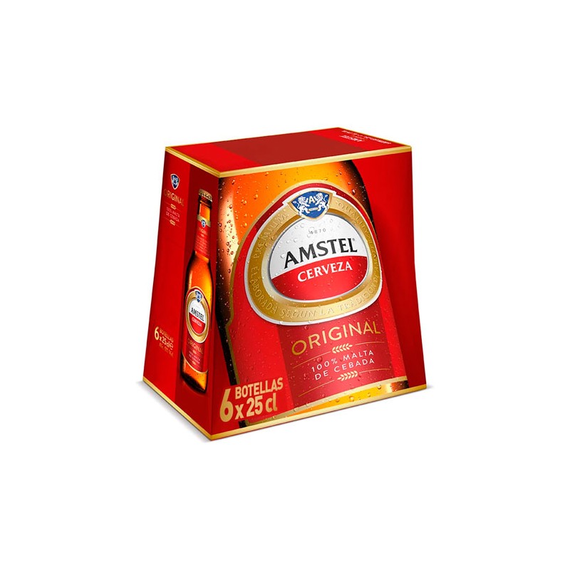 Cerveza Botellin AMSTEL Pack 6 Un X 25 CL | Cash Borosa