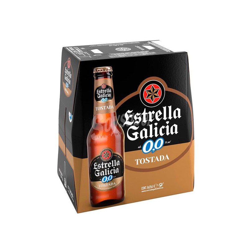 Cerveza Botellin ESTRELLA DE GALICIA 0,0 Tostada Pack-6 | Cash Borosa