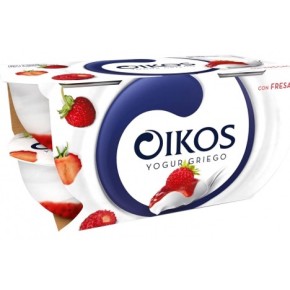 Yogur Griego con Trozos de Fresa OIKOS X4