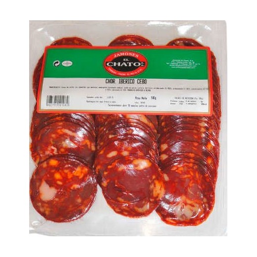 Chorizo Iberico Lonchas EL CHATO 500 GR | Cash Borosa