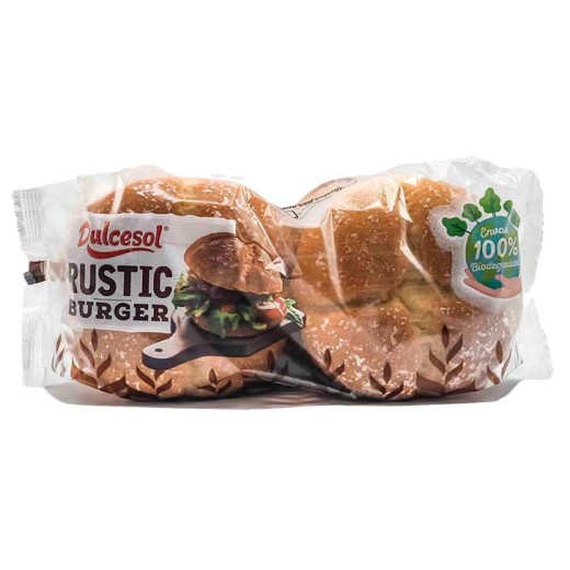 Pan de Burger DULCESOL Rustico Pack 4 UND | Cash Borosa