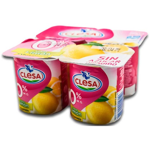 Yogur Sabor Limon CLESA Desnatado 0% X4 125 GR | Cash Borosa
