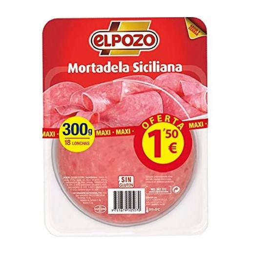 Mortadela Siciliana Lonchas ELPOZO 1.5 €  225 GR | Cash Borosa