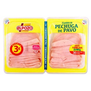 Pechuga de Pavo Cocida Braseada 90% Carne ESPUÑA 110GR | Cash Borosa