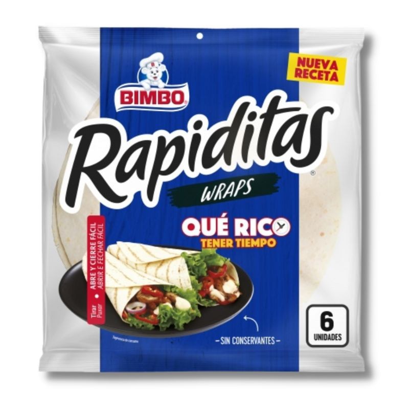 Tortilla Trigo Rapiditas Wraps BIMBO Roll´S 6 UND | Cash Borosa