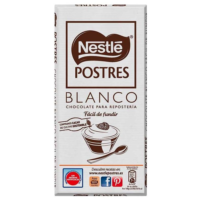 Chocolate para Fundir Blanco NESTLE 170 Gr | Cash Borosa