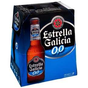 Cerveza Botellin ESTRELLA DE GALICIA 0,0 Tostada Pack-6 | Cash Borosa