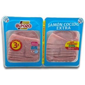 Jamon Cocido Lonchas ELPOZO  Pack 2 x 150 GR