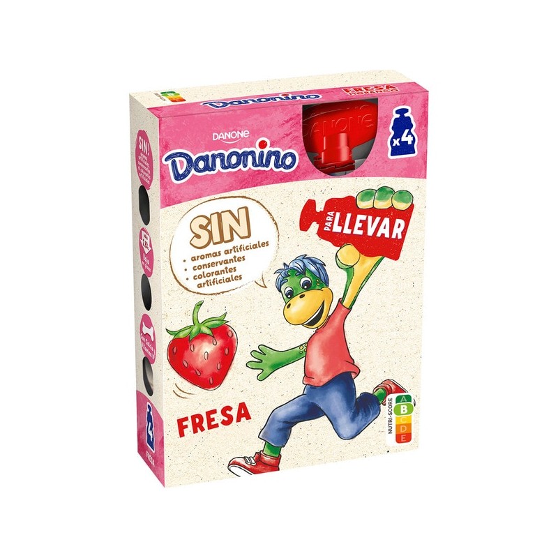 Yogur Liquido Infantil Sabor Fresa DANONINO X4 | Cash Borosa