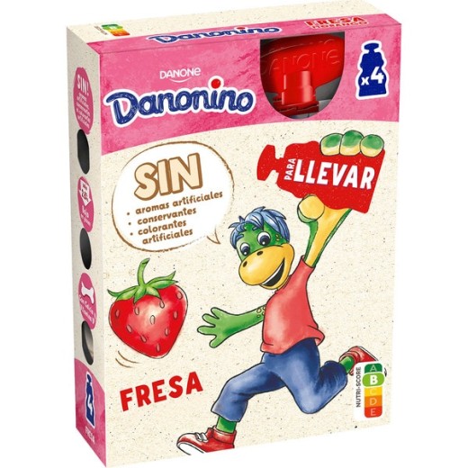 Yogur Liquido Infantil Sabor Fresa DANONINO X4 | Cash Borosa
